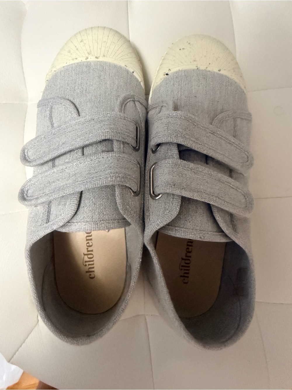 The Children's Place Light Gray Canvas Velcro Sneakers